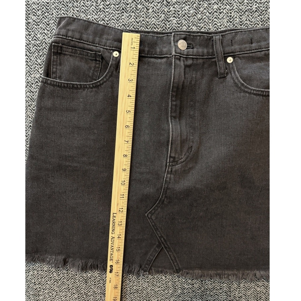 Madewell Womens Denim Skirt Black Size 31 Rigid A-Line Mini Raw Hem Grunge NWT - Picture 6 of 8